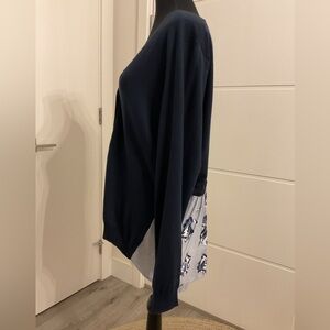 **Joe Fresh Blue Buttoned Cardigan with Floral back.